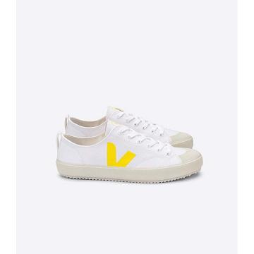 White/Yellow Women's Veja NOVA CANVAS Shoes | AU 477RVD